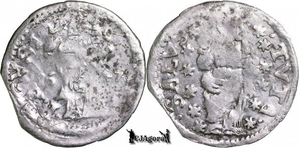 1647, 1 Grosetto (Dinarić) - Republica Ragusa - eroare dublă batere