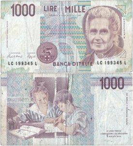 1993 (10 Martie), 1.000 lire (P-114a.3) - Italia