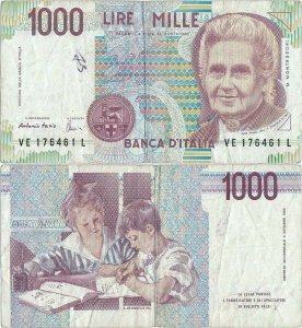 1995 (18 Decembrie), 1.000 lire (P-114c.1) - Italia