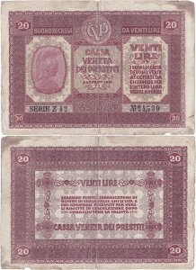1918, 20 lire (P-M7) - Italy