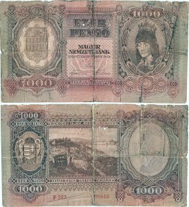1943 (24 February), 1,000 pengő (P-116) - Hungary