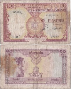 1953, 10 piastres (P-102) - Indochina Franceză
