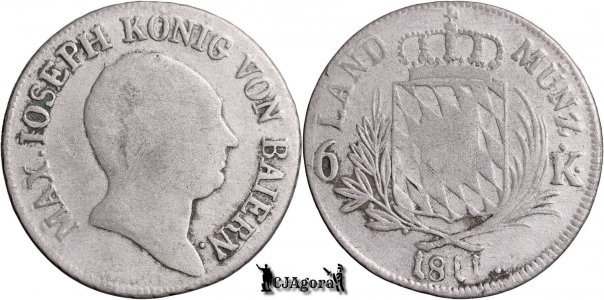 1811, 6 Kreuzer - Maximilian I Iosif - Regatul Bavariei