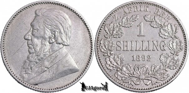 1892, 1 Shilling - Johannes Paulus Kruger - Republica Sud-Africană