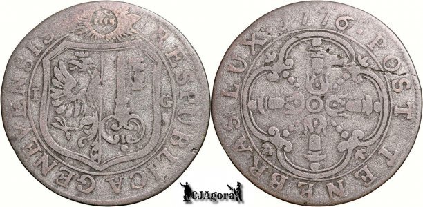 1776 IG, 3 Sols - Orașul Geneva - Cantonul Geneva - Confederația Elvețiană