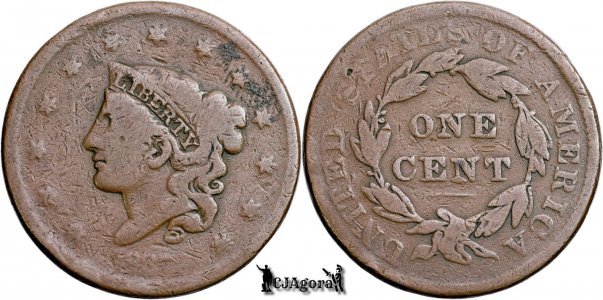 1837, 1 Cent - Liberty Head / Matron Head Modified - Statele Unite ale Americii