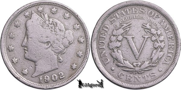 1902, 5 Cents - Liberty Nickel - Statele Unite ale Americii