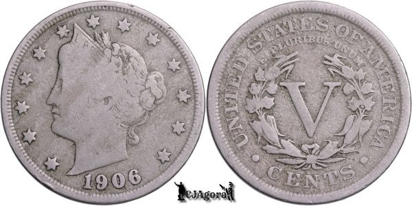 1906, 5 Cents - Liberty Nickel - Statele Unite ale Americii