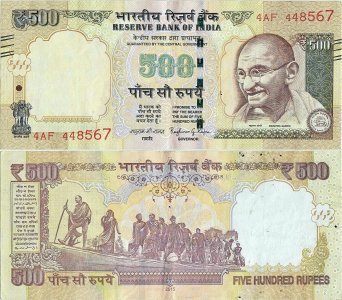 2015, 500 rupees (P-106q) - India