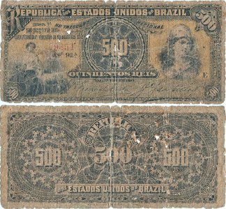 1893, 500 reis (P-1b) - Brazil