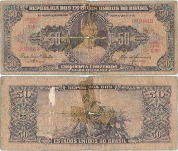 1960, 50 cruzeiros (P-161c) - Brazil
