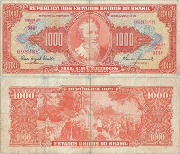 1960, 1,000 cruzeiros (P-165) - Brazil