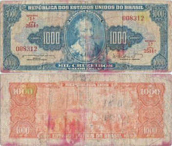 1962, 1,000 cruzeiros (P-173b) - Brazilia