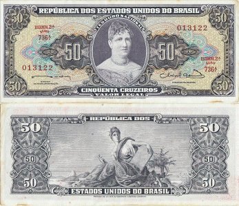 1963, 50 cruzeiros (P-179) - Brazil