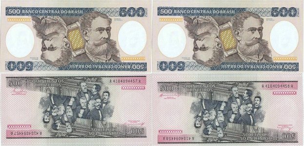 1985, 500 cruzeiros (P-200b) - Brazil (×2)