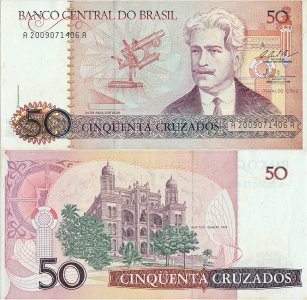 1987, 50 cruzados (P-210b) - Brazil