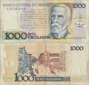 1987, 1,000 cruzados (P-213a) - Brazil