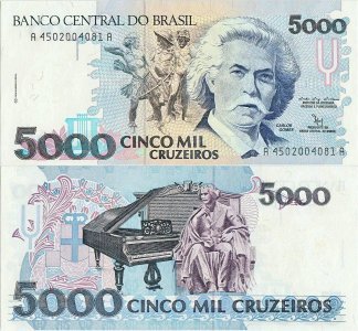 1992, 5.000 cruzeiros (P-232b) - Brazil