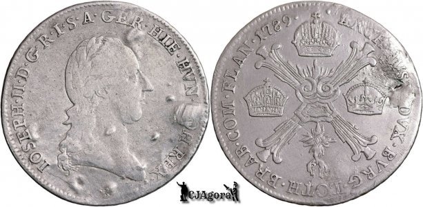 1789 B, ¼ Kronenthaler - Iosif al II-lea - Țările de Jos Austriece
