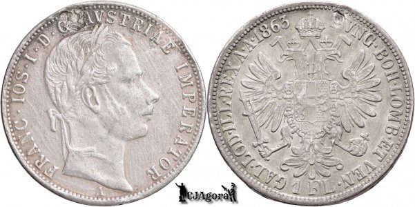 1863 A (Viena), 1 Florin - Franz Joseph I - Imperiul Austriac
