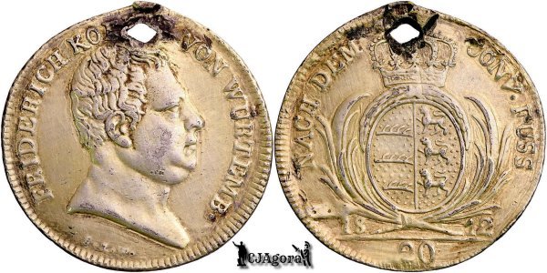 1812 ILW, 20 Kreuzer - Frederick I - Kingdom of Württemberg