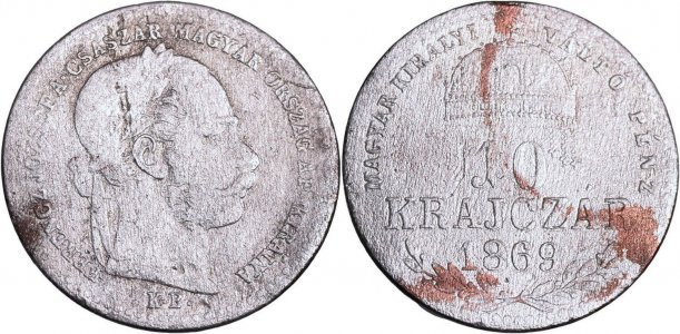 1869 - KB - 10 krajczár - Franz Joseph I - Austro-Hungarian Empire