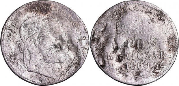 1869 - KB - 20 krajczár - Franz Joseph I - Austro-Hungarian Empire