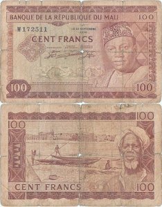1967, 100 francs (P-7) - Mali