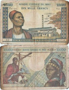 1970, 10.000 francs (P-15d) - Mali