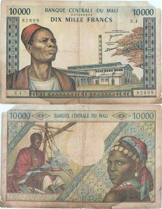 1970, 10.000 francs (P-15e) - Mali