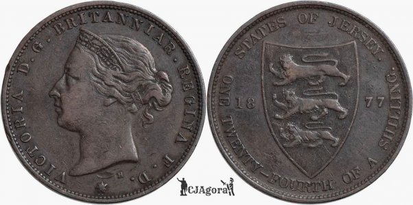 1877 H, 1/24 shilling - Victoria - Jersey