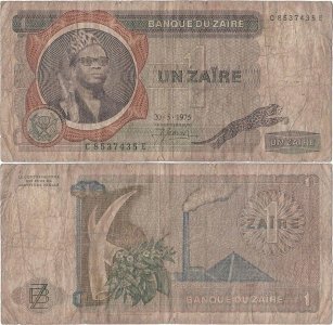 1975 (20 May), 1 zaïre (P-18a.3) - Zaire