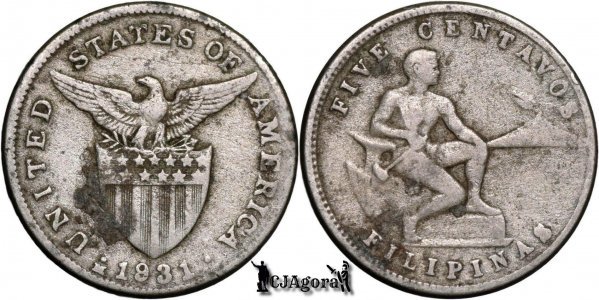 1931 M 5 Centavos - Philippines