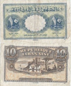 1944 (15 Februarie), 10 piastres (P-39) - Liban