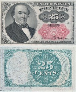 1874, 25 Cents (P-123a) - Fractional Currency - USA