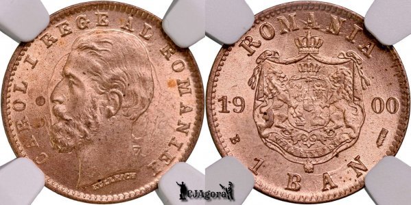 1900 B, 1 Ban - Carol I - Regatul României | KM 26 | NGC MS 63 RD
