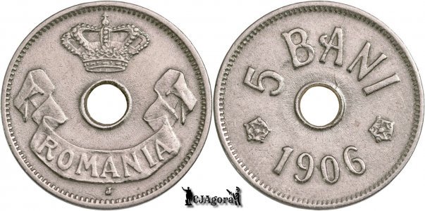 1906 J, 5 Bani - Carol I - Regatul României | KM 31