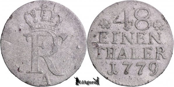 1779 A, ¹⁄₄₈ Thaler - Frederic al II-lea - Regatul Prusiei | KM 327