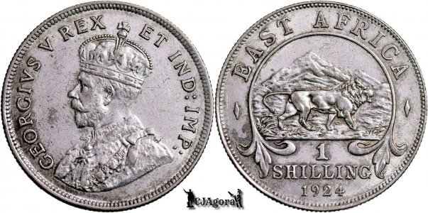 1924, 1 Shilling - George V - British East Africa | KM 21