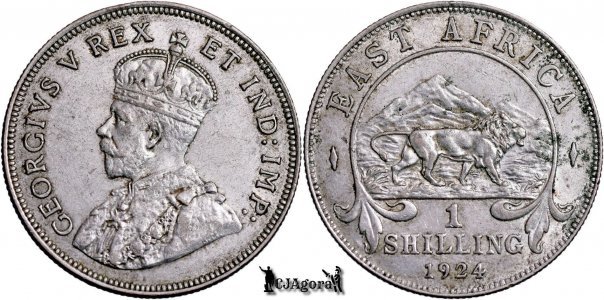 1924, 1 Shilling - George V - British East Africa | KM 21