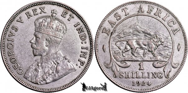 1924, 1 Shilling - George V - British East Africa | KM 21