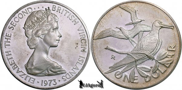 1973, 1 Dollar - Elisabeta a II-a - Insulele Virgine Britanice - Teritoriile Britanice de peste mări | KM 6a | PROOF
