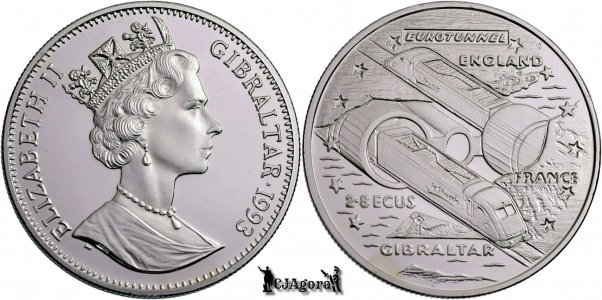 1993, 2.8 ECUs - Eurotunnel - Elisabeta a II-a - Gibraltar - Teritoriile Britanice de peste mări | KM 478 | MS