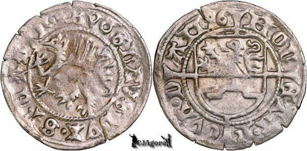1496, 1 Schilling - Bogislaw al X-lea - Damm - Ducatul Pomeraniei | Kopicki 4167 var.