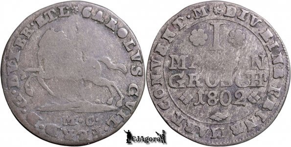 1802 MC, 1 Mariengroschen - Carol Wilhelm Ferdinand | Principatul Brunswick-Wolfenbüttel | KM 1031 | suprabatere