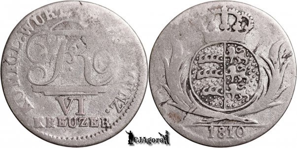 1810, 6 Kreuzer - Frederic I - Kingdom of Württemberg