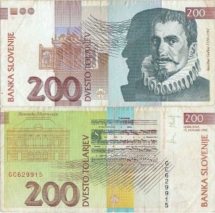 1992 (15 Ianuarie), 200 tolarjev (P-15a) - Slovenia