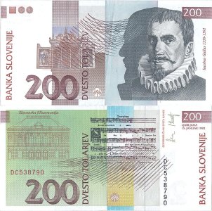 1992 (15 Ianuarie), 200 tolarjev (P-15a) - Slovenia