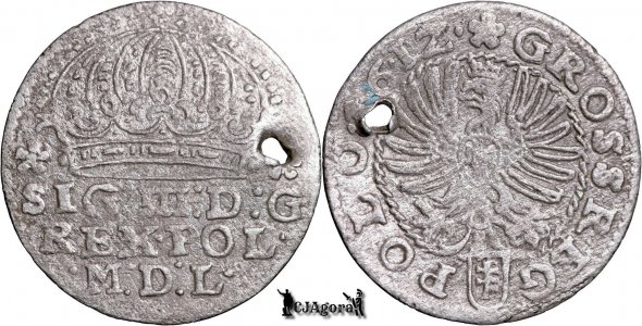 1612, Grosz koronny - Sigismund al III-lea Vasa - Cracovia - Regatul Poloniei și Marele Ducat al Lituaniei