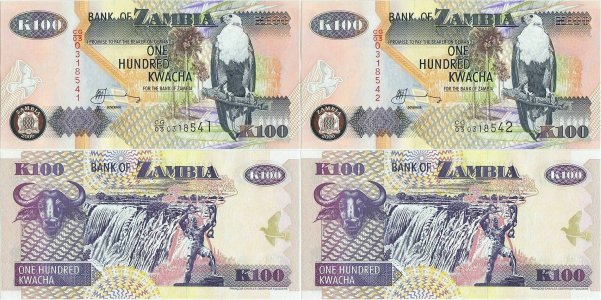 2006 , 100 kwacha ( P-38f ) - Zambia (x2)